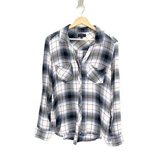 Stitch Fix Tinsel Hattie Two Pocket Lightweight Flannel Button Down Size Medium